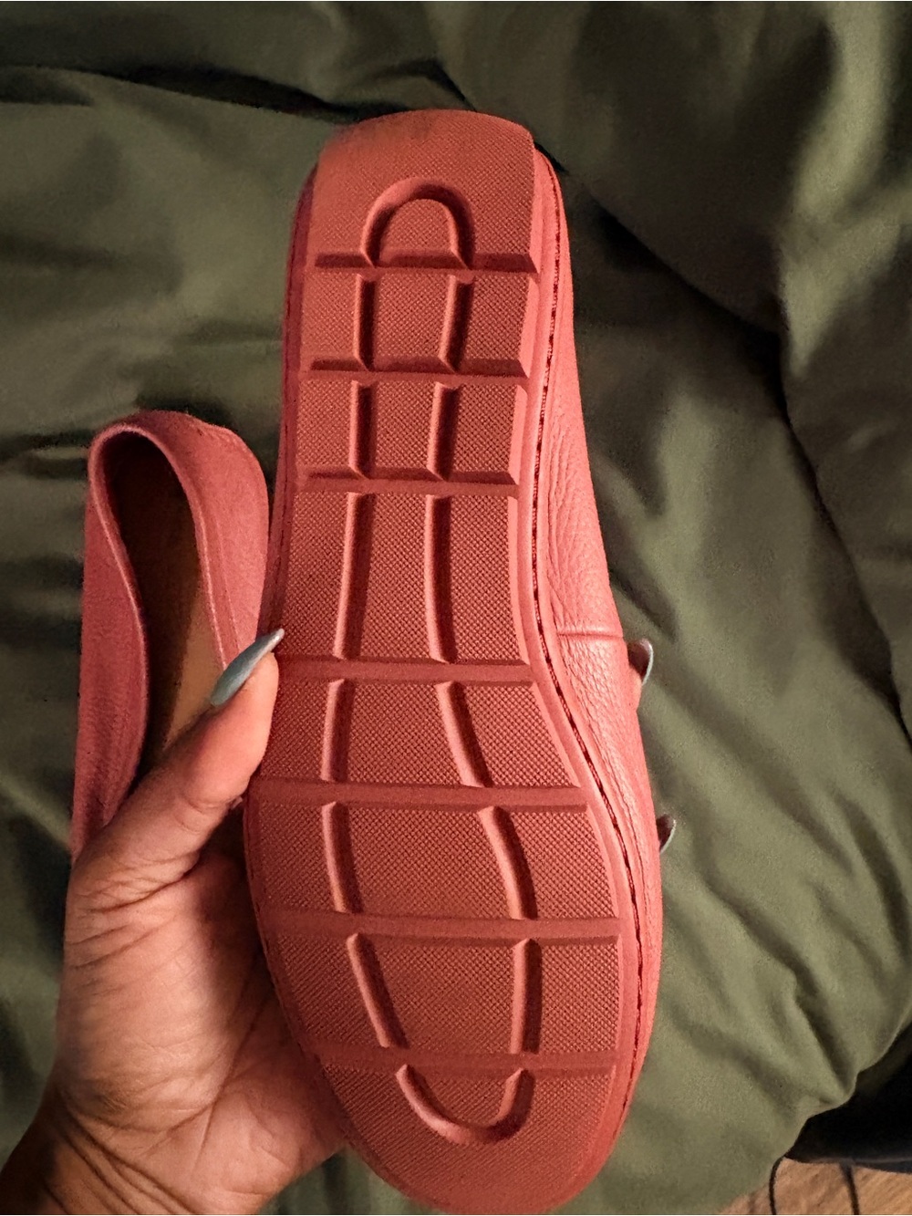 Coach Pink Pebbled Leather Slip-On Loafers - Picture 3 of 5